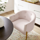 Modway - Savour Touffe Performance Velvet Chaise d’accent - Rose-Pieds en acier inoxydable doré