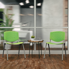 Flash Furniture HERCULES Series Green Plastic Stack Chair with Titanium Frame-25x1.2mm Metal Gauge