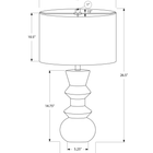 Monarch Specialties - Luminaire - 26 po H Lampe De Table - Crème Céramique - Abat-Jour Ivoire / Crème - Contemporain-Illuminez une pièce grâce à l'interrupteur réglable à 3 voies qui peut accueillir une ampoule triphasée de 100 W (non incluse) pour augmenter ou diminuer l'éclairage afin de créer l'ambiance parfaite