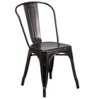 Table ronde de 24 po en métal avec 2 chaises à café, intérieur/extérieur, noir/doré antique (CH-51080TH-2-18CAFE-BQ-GG)-4