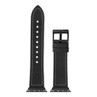 JCPal - Bracelet Gentry en Cuir pour Apple Watch 38 / 40mm - Noir-Support en TPU respirant avec canaux de circulation d'air