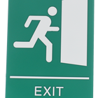 Headline Sign - Panneau de sortie avec homme qui court - 6 po H x 9 po L - Vert-Accrocher selon les reglements locaux.