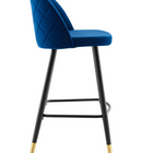 Modway - Cordial Performance Velvet Tabourets de bar - Marine - Ensemble de 2-Capacité de poids du tabouret de bar : 300 lb