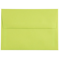 JAM Paper A7 Coloured Invitation Envelopes - 5.25 x 7.25 - Ultra Lime Green - 50 Pack-Our envelopes are made from 24 lb paper and feature a straight flap gum closure with a smooth finish
