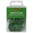 JAM Paper – Trombones en forme de spirale, vert, 5 paquets de 50, total de 250 (2187135g)-Vert