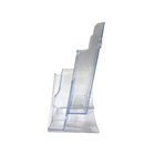 Futech 2-Bay Trifold Literature Holder - Acrylic - 4.25" W x 8.25" H x 4" D - 2 Pack (CTS0133)-Clear Acrylic