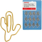 Staples Trombones en forme de cactus - Paquet de 12-Disponible en or rose ou or