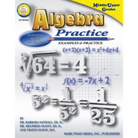 Livre numérique : Mark Twain - Algebra Practice Book, 404042-EB, 7e - 8e année-Vous recevrez deux courriels : le premier confirmant la totalité de votre commande et le second comportant un lien de téléchargement. Vous pourrez utiliser le lien de téléchargement immédiatement ou plus tard, comme vous le voulez.