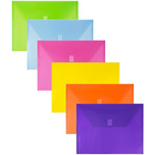 JAM Paper - Enveloppes en plastique à fermeture Velcro, livret légal, 9 3/4 x 13 po, couleurs variées, 6/pqt (218V0ASSRT)-Couleurs variées