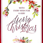 Mill Brook Studio - Cartes de souhaits Noël / Enveloppes - 5-3/8 po x 7-3/4 po - Joyeux Noël: Baies - Paquet de 18-Cartes de souhaits qualité boutique