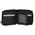 Champs Onyx Leather Zip Around Wallet - Black-RFID Lining