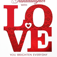 Rosedale Gold Greeting Cards/Envelopes - Happy Valentine's Day Granddaughter - 5-1/2" x 8" - 6 Pack-Printed on premium uncoated card stock