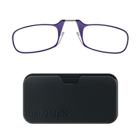 ThinOptics Reader with Universal Black Pod - 1.0 - Purple-Comes in two beautiful styles, the rectangular Brooklyn and the oval Manhattan, and is flattering on both men and women.
