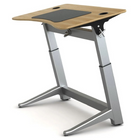 Safco - Focal Locus 4 Bureau debout réglable - Chêne blanc - 30 W x 48 D po-Bureau de l'ordinateur