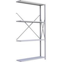 Metalware – Étagère sans boulons RK284, 4 tablettes, 48 x 12 x 88 po, gris pâle-Système de tablettes réglables offrant un espace de rangement solide, mais économique qui convient à vos besoins