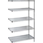 Kleton - Étagères Robustes En Treillis Chromaté, Ensemble Ajout, Tiers 5, 72po La X 74po H X 14po P-Profondeur 14po