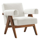 Modway - Lyra Tissu Boucle Fauteuil - Ivoire-Conception ergonomique pour le confort