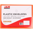 JAM Paper - Enveloppes en plastique avec fermeture auto-agrippante - Livret d'indexation - 5.5" x 7.5" - Orange - Paquet de 12-Quantité : 12 par paquet