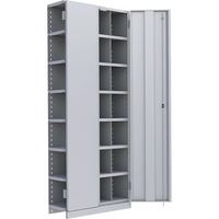 Metalware – Étagère enclenchable RK925, 8 tablettes, 36 x 18 x 88 (po), gris pâle-Système de tablettes ajustables offrant un espace de rangement solide, mais économique qui convient à vos besoins