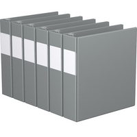 Davis Group Premium Economy Binder - D Ring - 2" - Grey - 6 Pack-3 Ring Binder