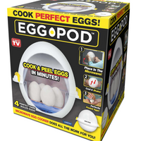 As Seen on TV - Fabricant d’œufs à vapeur-La cuisinière à œufs à micro-ondes Egg Pod peut contenir 4 œufs en toute sécurité avec une plaque chauffante plate intérieure en aluminium
