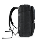 PKG - Sac à dos/sac de messager convertible Trenton avec tissu recyclé - Noir/Tan-Résistance à l'eau légère - pression hydrostatique testée jusqu'à 3500 mm, noir lisse, intérieur en polyester recyclé 210D à rayures blanches