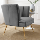 Modway - Veronica Chenal Touffé Performance Velvet Fauteuil - Gris-Revêtement en velours de performance