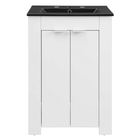 Modway - Maybelle 24" Vanette de salle de bain - Blanc Noir-Vanité de salle de bain moderne