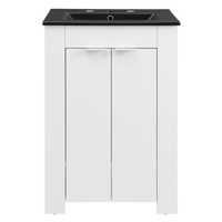 Modway - Maybelle 24" Vanette de salle de bain - Blanc Noir-Vanité de salle de bain moderne