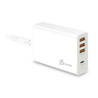 J5Create JUP4263 63W Power Delivery USB 4-Port Super Charger - White-45W