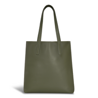 Champs Onyx Leather Vertical Tote - Khaki-CHAMPS Onyx Collection Vertical Tote