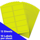 JAM Paper – Étiquettes d'adresses postales, 2 po x 4 po, jaune fluo, 3 paquets de 120-Jaune fluo