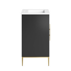 Modway - Awaken 24" Vanette de salle de bain - Blanc Noir-Matchs non inclus