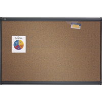 Quartet® - Tableau d'affichage en liège Prestige de couleur, 36 po x 48 po-Surface de liège naturelle avec couleur mélange graphite  
