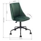 FurnitureR - Cian Chaise de travail pour ados rembourrée en velours, pivotante, vert-Instructions de montage faciles à suivre pour gagner du temps