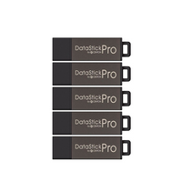 Centon DataStick Pro 16 GB USB 2.0 Flash Drives - Grey - 5 Pack-16GB capacity offers ample space for your digital files