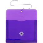 JAM Paper - Enveloppes en plastique avec fermeture à bouton et à ficelle, 5 1/4 x 7 1/2 po (A7), violet, paq./12-Violet