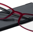 ThinOptics Reader with Universal Black Pod - 1.0 - Purple-18 months of materials & computational engineering reduced nonessential mass and volume to deliver the patented FrontPage: the lightest possible reading glasses with a range of 1.5-2.5x diopters.