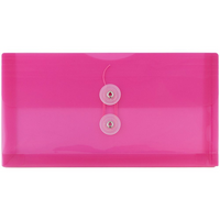 JAM Paper - Enveloppes en plastique avec fermeture à bouton et ficelle #10 Livret d'affaires - 5.25" x 10" - Rose fuchsia - Paquet de 12-Couleur : rose fuchsia