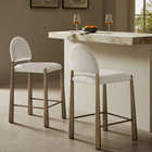 Modway - Hayley Tissu rembourré Tabouret de comptoir - Crème en laiton-Rembourrage certifié OEKO-TEX STANDARD 100