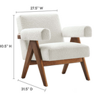 Modway - Lyra Tissu Boucle Fauteuil - Ivoire-Coussins non amovibles