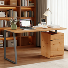 HOMCOM - Bureau d'ordinateur - 53,1 po L x 23,6 po l x 29,5 po H - bois naturel-Plateau spacieux de 53,1 po L x 23,6 po l (135 x 60 cm) adapté aux moniteurs et aux accessoires de bureau