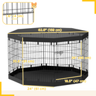 PawHut 8-Panel Foldable Dog Playpen with Bottom Pad & Top Cover - 36" H-Easy assembly and storage for convenient portability