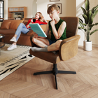 Homy Casa Swivel Conference Office Chair - Suede Brown Fabric-360-degree swivel and non-slip bottom for freedom and safety