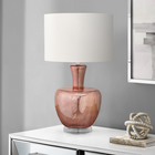 Monarch Specialties - Luminaire - 26 po H Lampe De Table - Verre Rose Poussiéreux - Abat-Jour Ivoire / Crème - Contemporain-La base décorative en verre imitant le verre de mercure constitue un élément à la mode conçu pour illuminer les salons modernes, les chambres à coucher et les bureaux à domicile tout en créant une ambiance chaleureuse et invitante