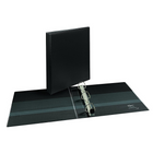 Avery Heavy Duty Binder, 2" Sized One Touch Locking D Rings, Black, (79992)-PVC Free polypropylene, linen pattern