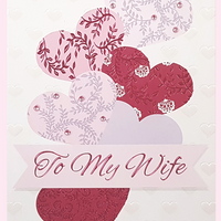 Rosedale Gold Greeting Cards/Envelopes - Happy Valentine's Day Wife - 5-1/2" x 8" - 6 Pack-Printed on premium uncoated card stock