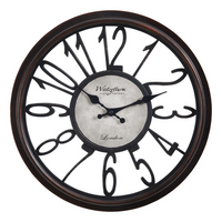 Monarch Specialties - Horloge - 16 po Rond - Horloge Murale - Brun Antique - Transitionnel-Cette horloge murale ronde simple et tendance de 16 pouces en brun antique avec des touches de vintage est parfaite pour les décors d'intérieur transitionnels
