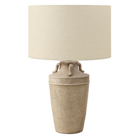 Monarch Specialties - Luminaire - 28 po H Lampe De Table - Céramique Beige - Abat-Jour Beige - Transitionnel-Cette élégante lampe de table de 28 pouces de haut est dotée d'une base en céramique beige de haute qualité avec des poignées sur le dessus de la finition texturée et vieillie, ce qui en fait un accent élégant et à la mode pour votre salon, votre chambre à coucher ou votre bureau à domicile