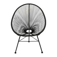 Plata Import Acapulco Chair, Black (WR-1350-BL)-Accent Chair